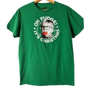 A Christmas Story T-Shirt Sz L Green Oh Fudge Ralphie Graphic Movie Tee Holiday